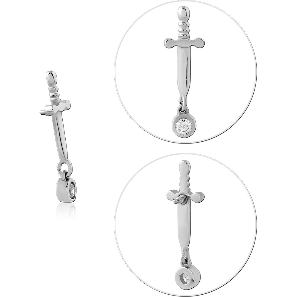 SURGICAL STEEL JEWELED MICRO ATTACHMENT FOR 1.2MM INTERNALLY THREADED PINS