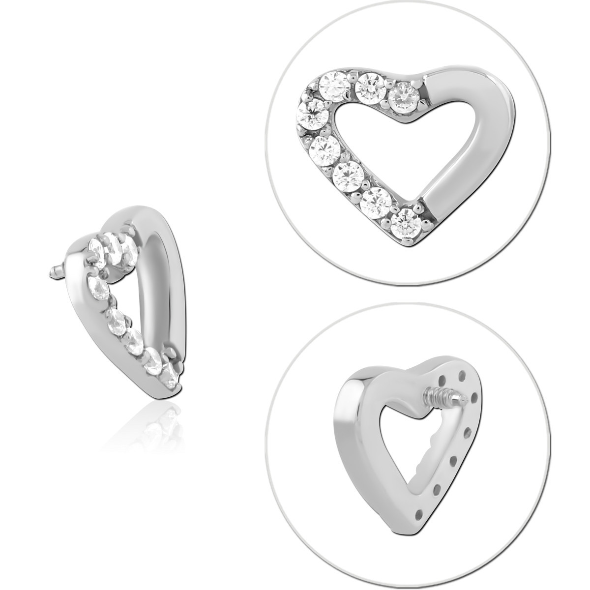 SURGICAL STEEL JEWELED MICRO ATTACHMENT FOR 1.2MM INTERNALLY THREADED PINS
