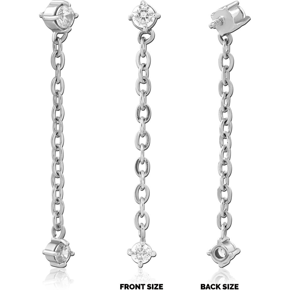 SURGICAL STEEL JEWELLED MICRO ATTACHMENT FOR 1.2MM INTERNALLY THREADED PINS