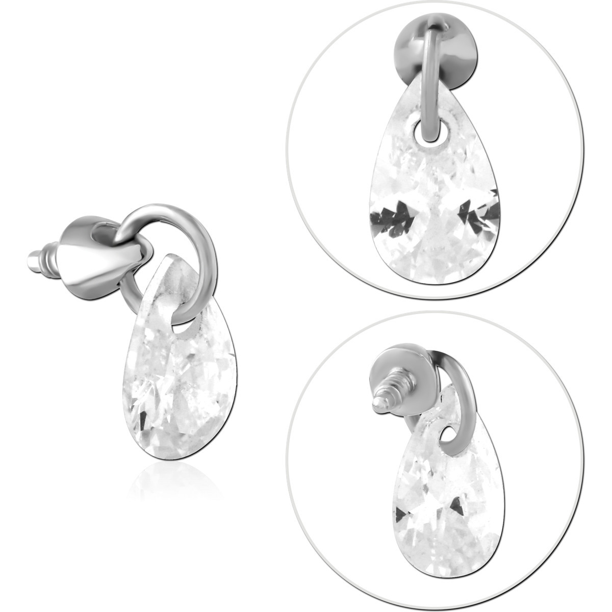 SURGICAL STEEL JEWELLED MICRO ATTACHMENT FOR 1.2MM INTERNALLY THREADED PINS