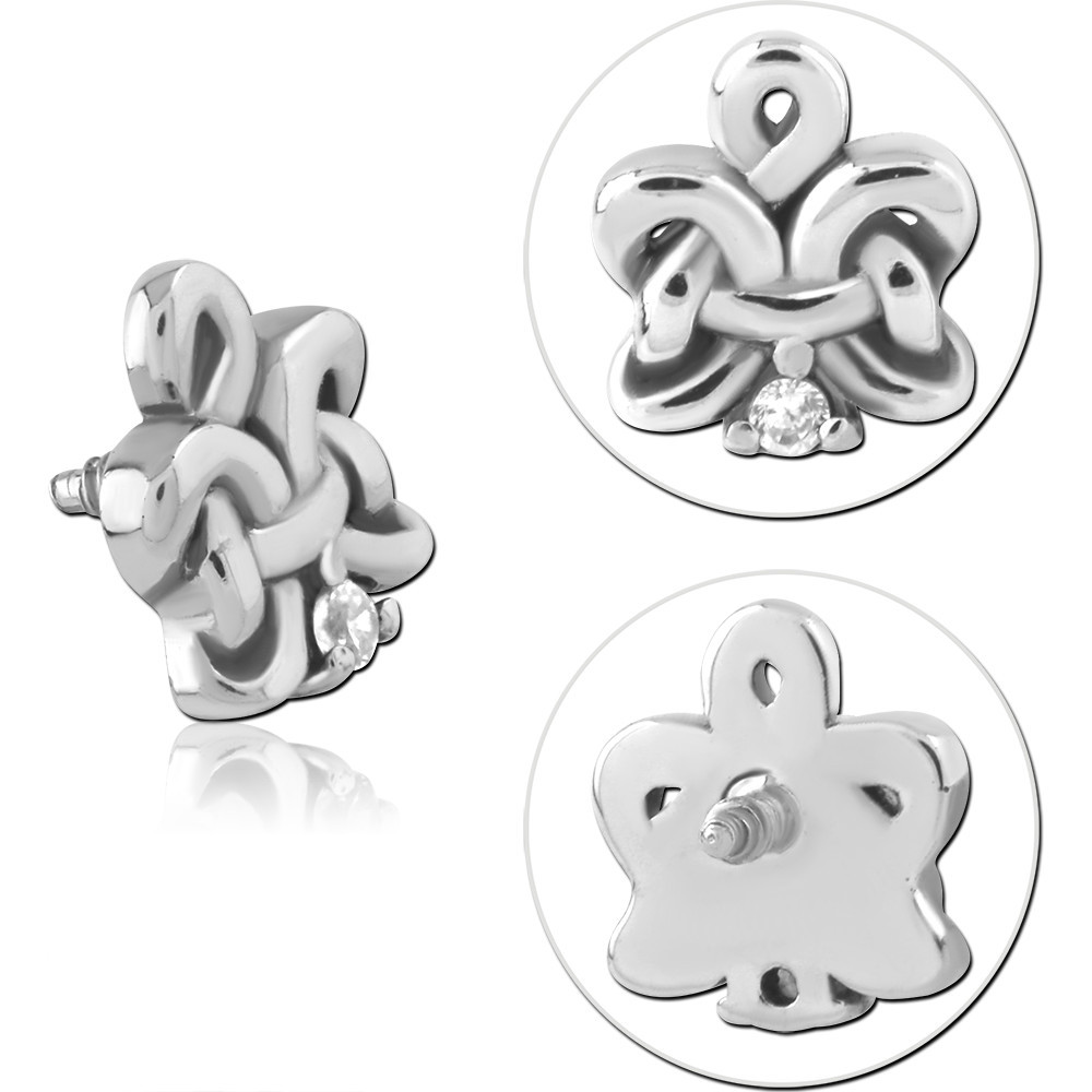 SURGICAL STEEL JEWELED MICRO ATTACHMENT FOR 1.2MM INTERNALLY THREADED PINS