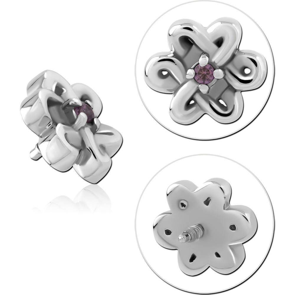 SURGICAL STEEL JEWELLED MICRO ATTACHMENT FOR 1.2MM INTERNALLY THREADED PINS
