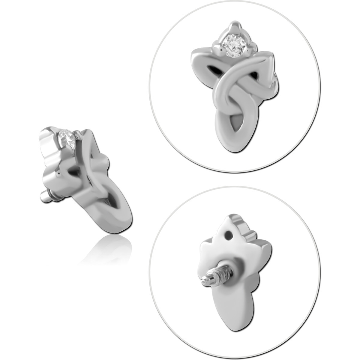 SURGICAL STEEL JEWELED MICRO ATTACHMENT FOR 1.2MM INTERNALLY THREADED PINS