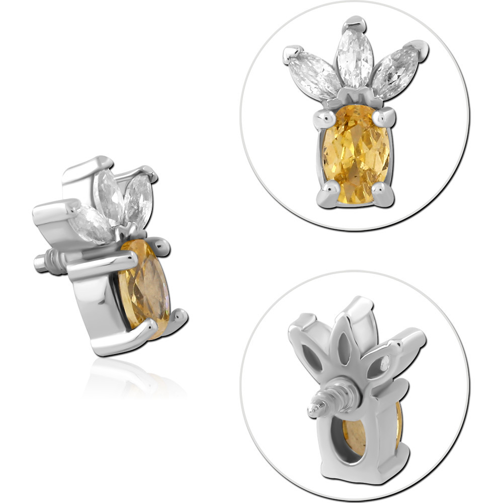 SURGICAL STEEL JEWELLED MICRO ATTACHMENT FOR 1.2MM INTERNALLY THREADED PINS