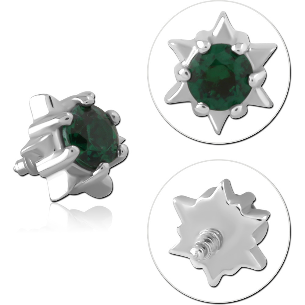 SURGICAL STEEL JEWELED MICRO ATTACHMENT FOR 1.2MM INTERNALLY THREADED PINS