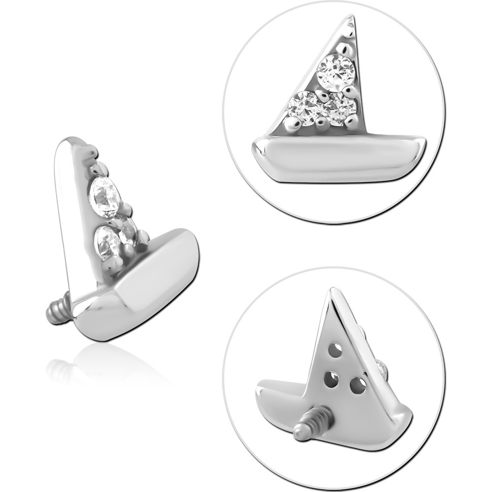 SURGICAL STEEL JEWELED MICRO ATTACHMENT FOR 1.2MM INTERNALLY THREADED PINS