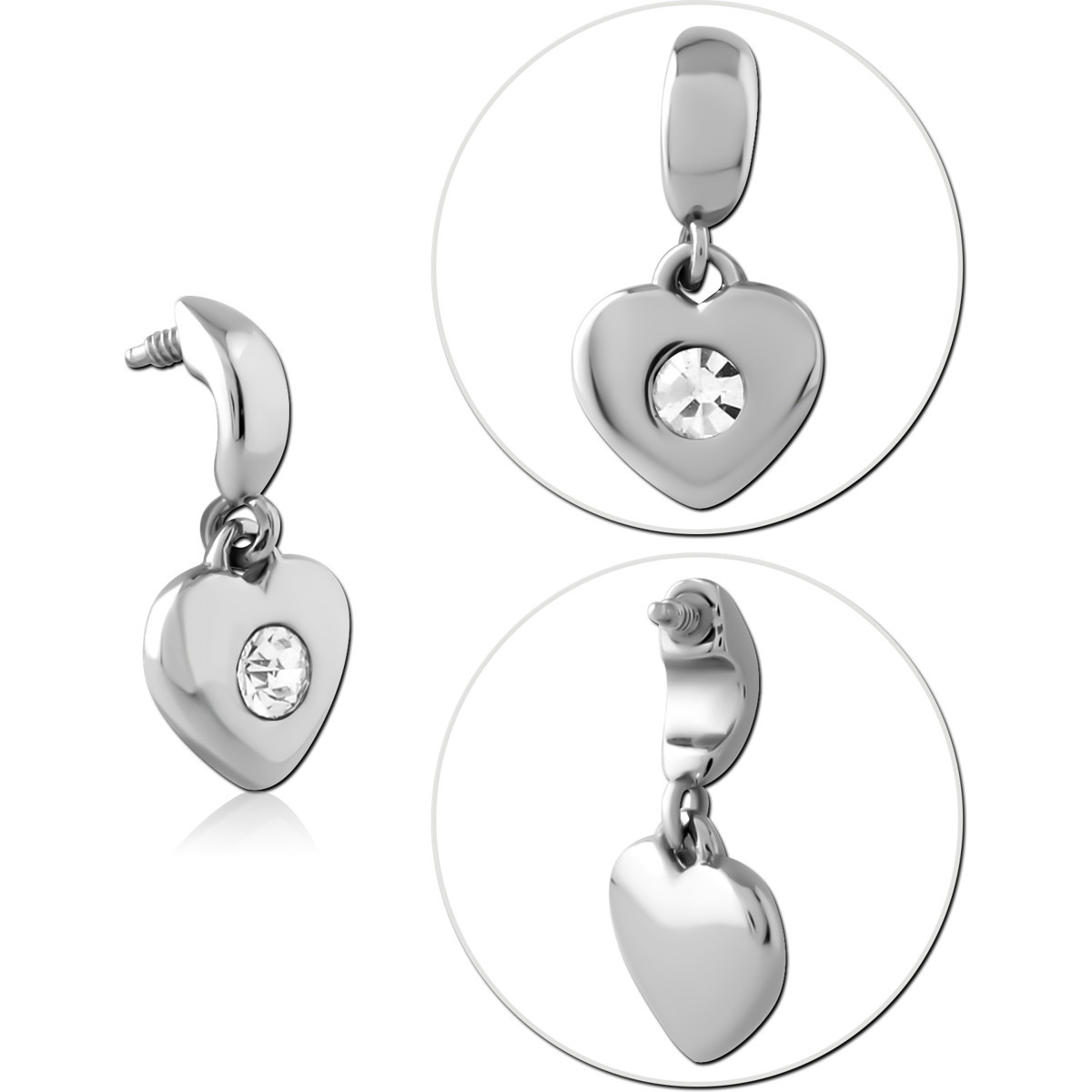 SURGICAL STEEL JEWELED MICRO ATTACHMENT FOR 1.2MM INTERNALLY THREADED PINS