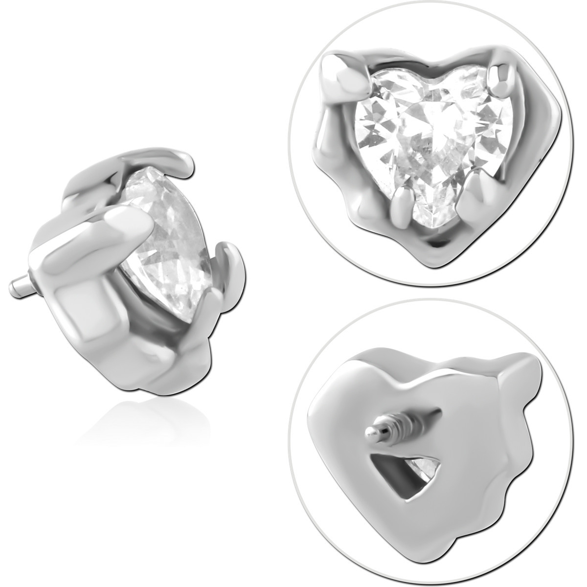 SURGICAL STEEL JEWELLED MICRO ATTACHMENT FOR 1.2MM INTERNALLY THREADED PINS