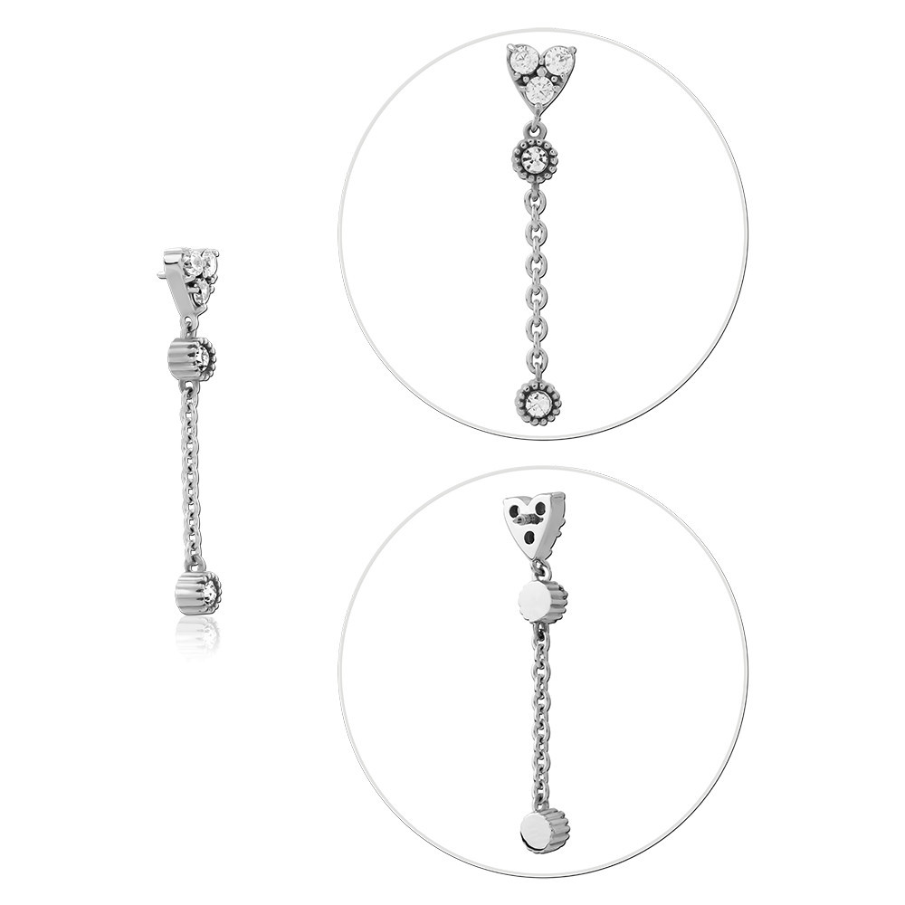 SURGICAL STEEL JEWELED MICRO ATTACHMENT FOR 1.2MM INTERNALLY THREADED PINS