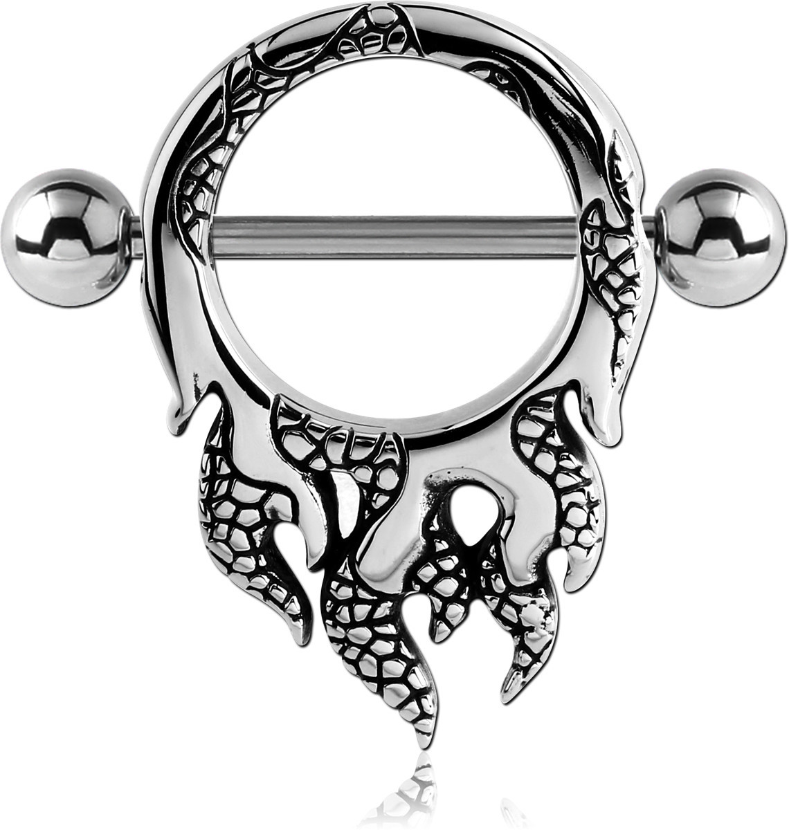 SURGICAL STEEL KOOL KATANA NIPPLE SHIELD - FLAME