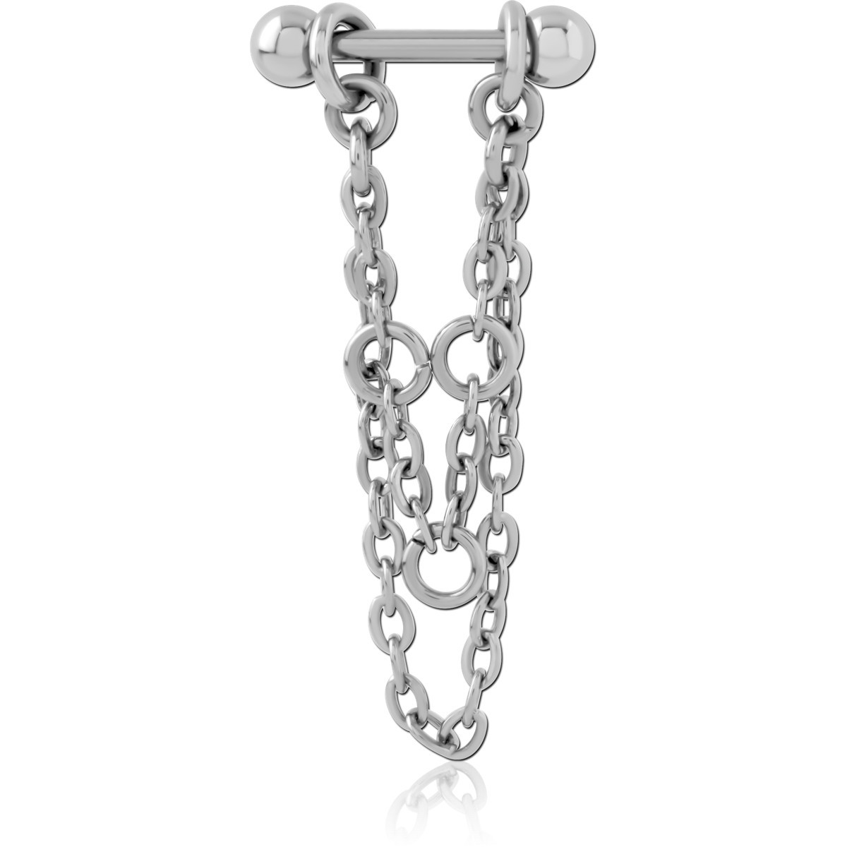 SURGICAL STEEL MICRO BARBELL WITH CHAIN