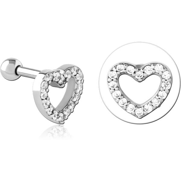 SURGICAL STEEL JEWELLED TRAGUS MICRO BARBELL - FLOWER
