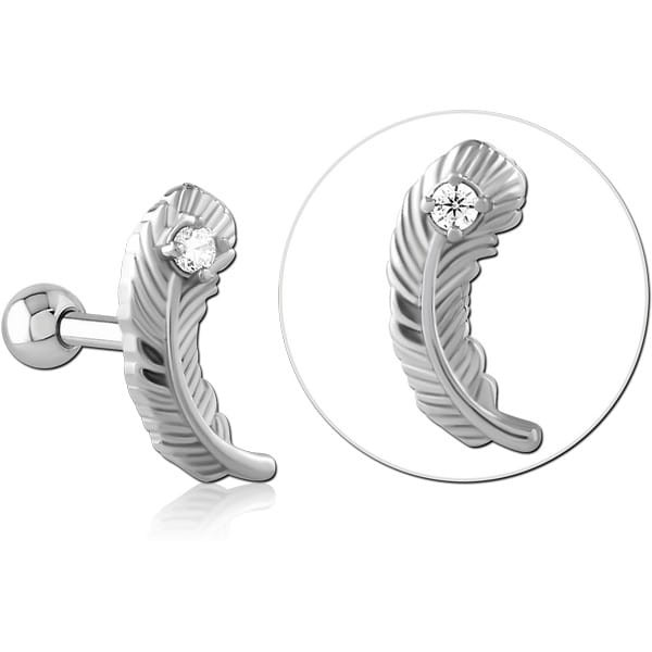 SURGICAL STEEL JEWELLED TRAGUS MICRO BARBELL
