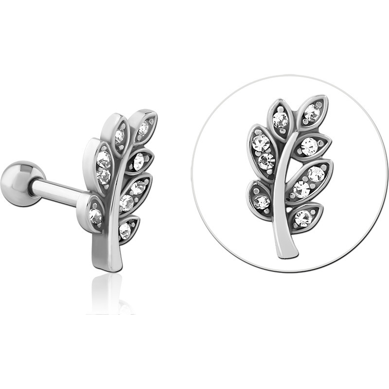 SURGICAL STEEL JEWELLED TRAGUS MICRO BARBELL