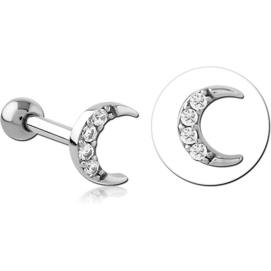 SURGICAL STEEL JEWELLED TRAGUS MICRO BARBELL