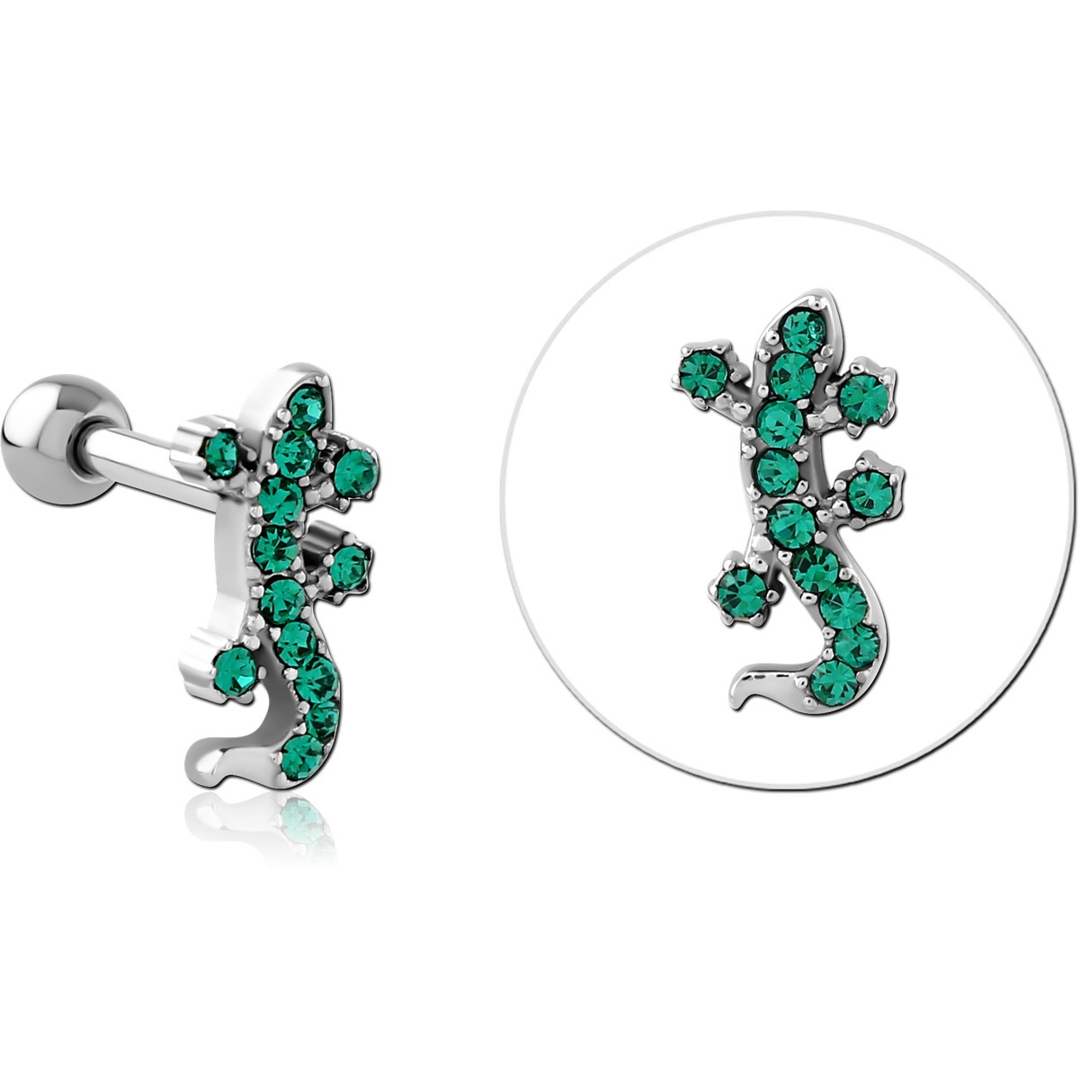 SURGICAL STEEL JEWELLED TRAGUS MICRO BARBELL