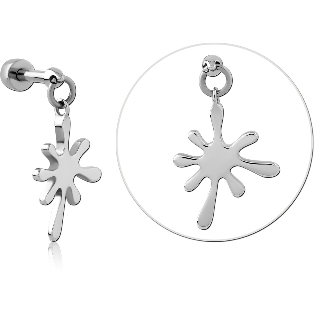 SURGICAL STEEL MICRO BARBELL WITH CHARM