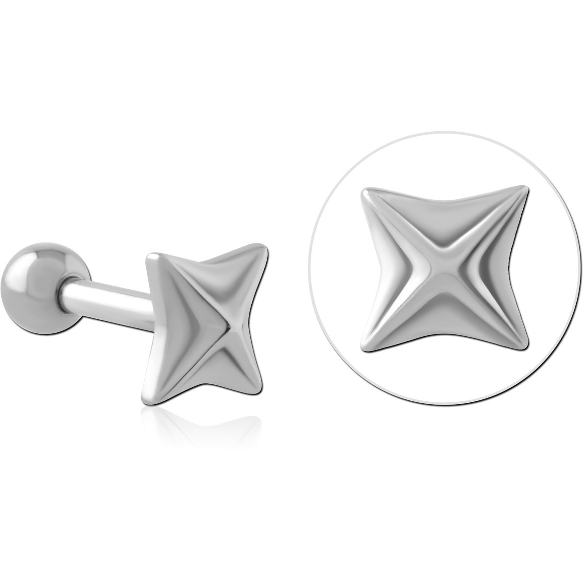SURGICAL STEEL JEWELLED TRAGUS MICRO BARBELL