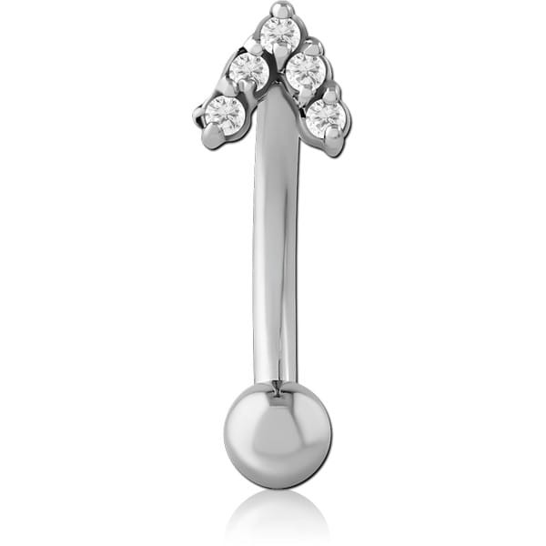SURGICAL STEEL JEWELLED FANCY CURVED MICRO BARBELL