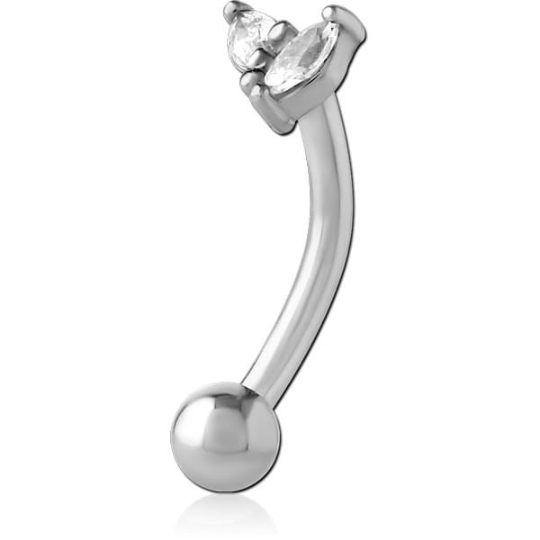 SURGICAL STEEL JEWELLED FANCY CURVED MICRO BARBELL