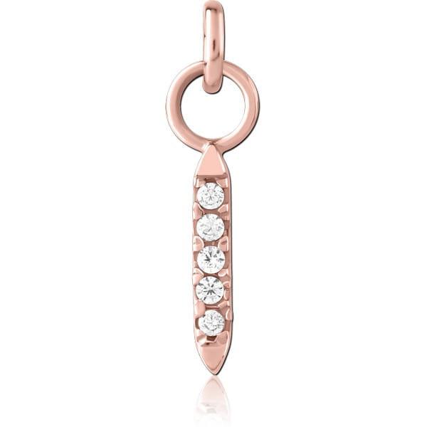 ROSE GOLD PVD COATED SURGICAL STEEL JEWELLED CHARM