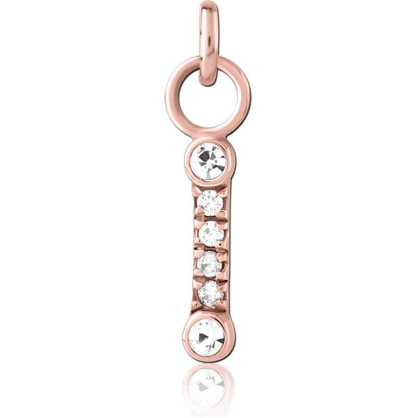 ROSE GOLD PVD COATED SURGICAL STEEL JEWELLED CHARM
