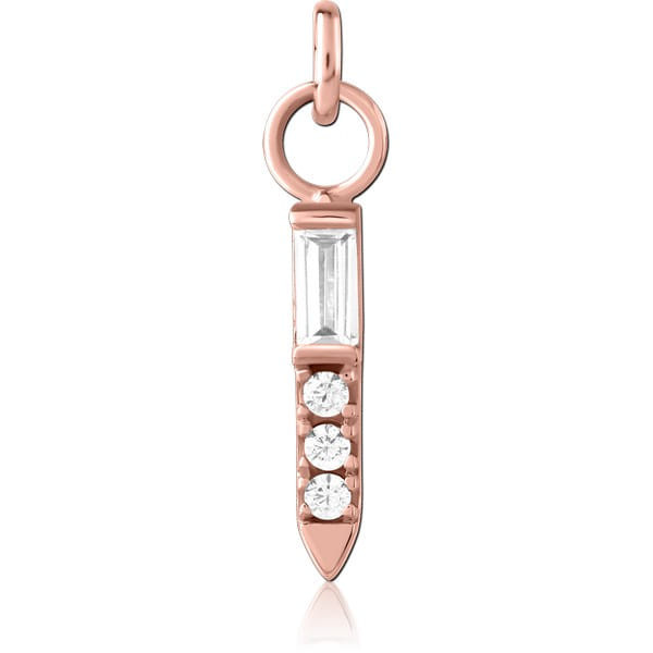 ROSE GOLD PVD COATED SURGICAL STEEL JEWELLED CHARM