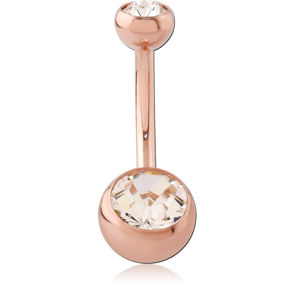 ROSE GOLD PVD COATED TITANIUM INTERNALLY THREADED BARBELL