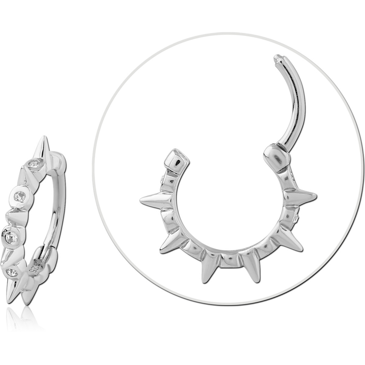 STERLING SILVER 925 RHODIUM PLATED JEWELLED MULTI PURPOSE CLICKER