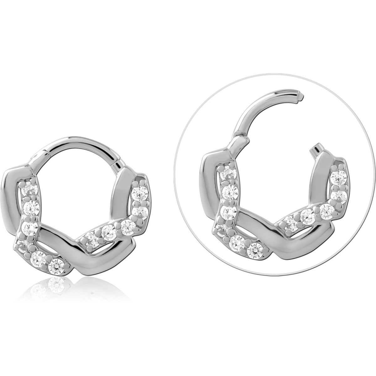 STERLING SILVER 925 RHODIUM PLATED JEWELLED MULTI PURPOSE CLICKER