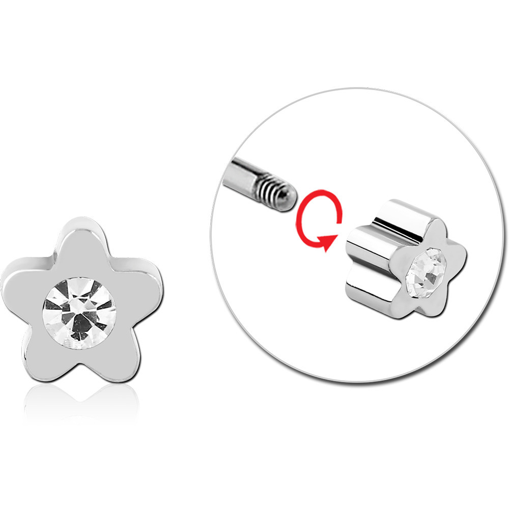 SURGICAL STEEL JEWELLED ATTACHMENT FOR 1.6 THREADED PINS