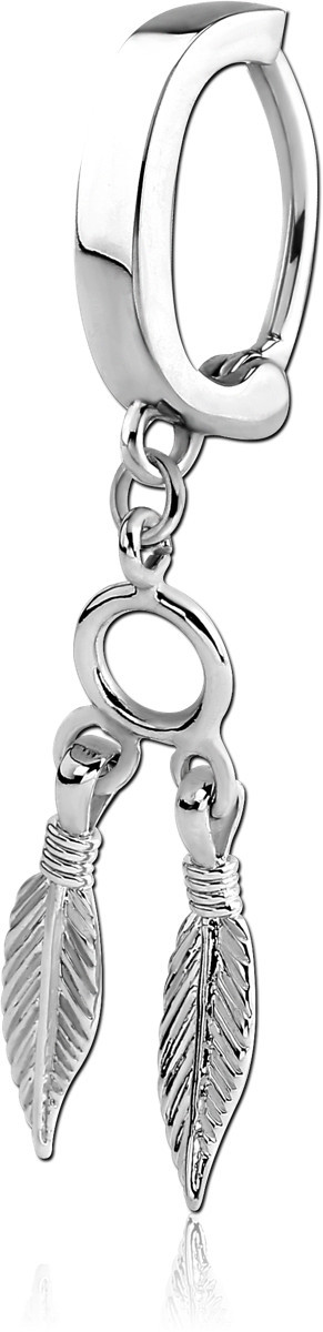 SURGICAL STEEL BELLY CLICKER WITH DANGLING CHARM