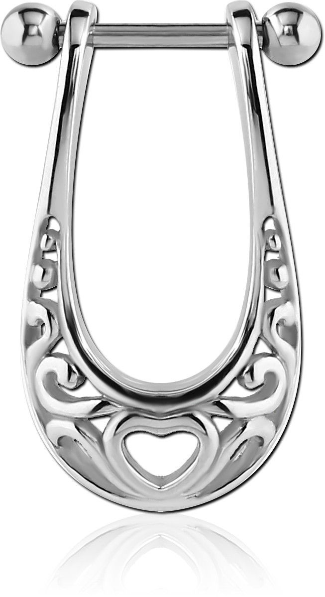 SURGICAL STEEL CARTILAGE SHIELD - HEART