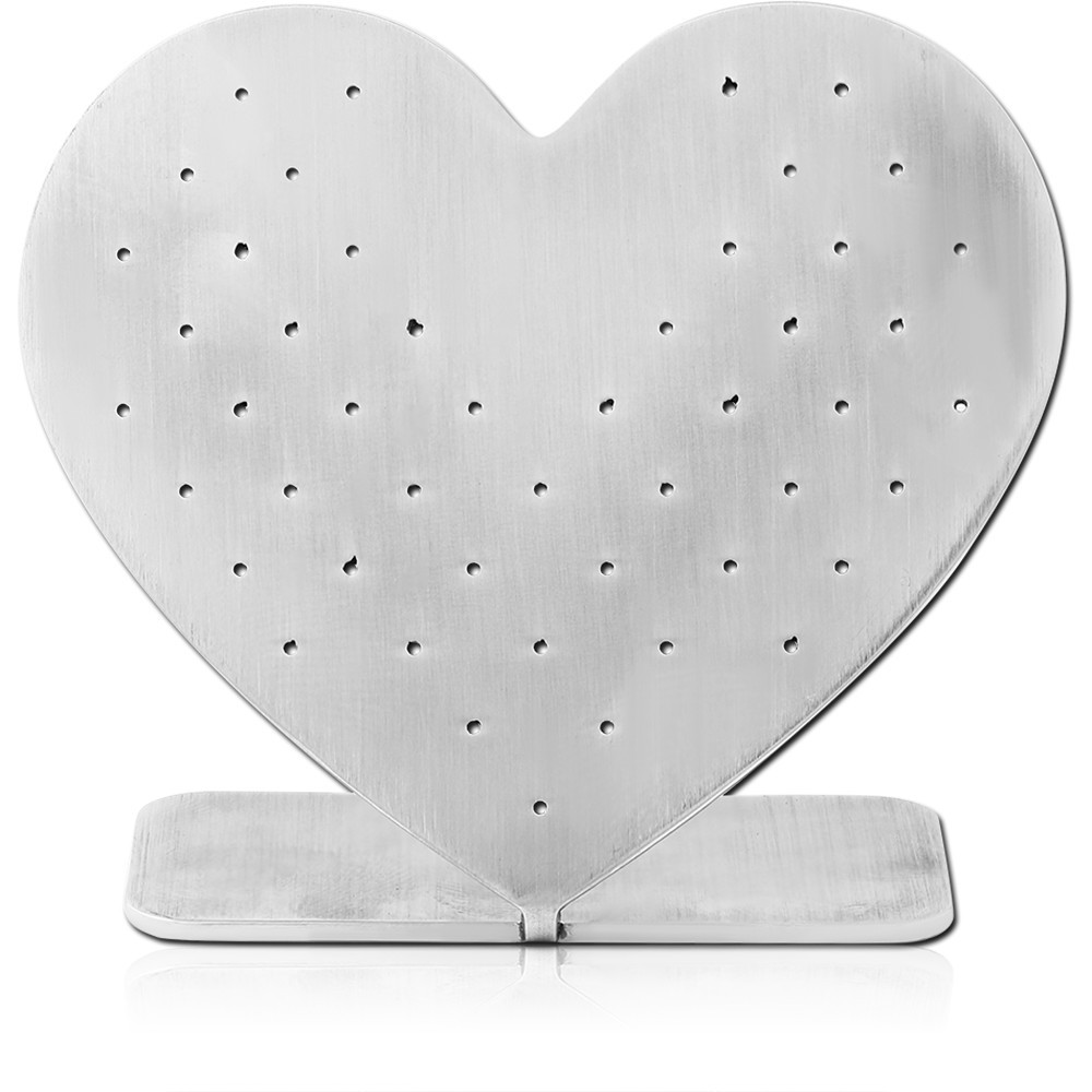 SURGICAL STEEL MATT FINISH DISPLAY HOLE 0.6 MM FOR THREADLESS TOPS WITH SILICONE SLEEVE-HEART