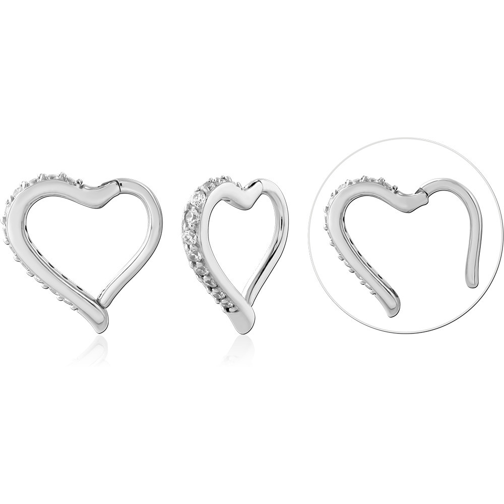 SURGICAL STEEL HINGED CLICKER - HEART