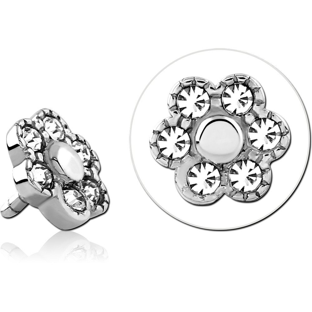 SURGICAL STEEL JEWELLED PUSH FIT ATTACHMENT FOR BIOFLEX INTERNAL LABRET