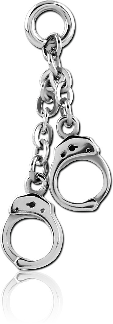 SURGICAL STEEL ATTACHMENT FOR INTIMATE PIERCING - HANDCUFFS