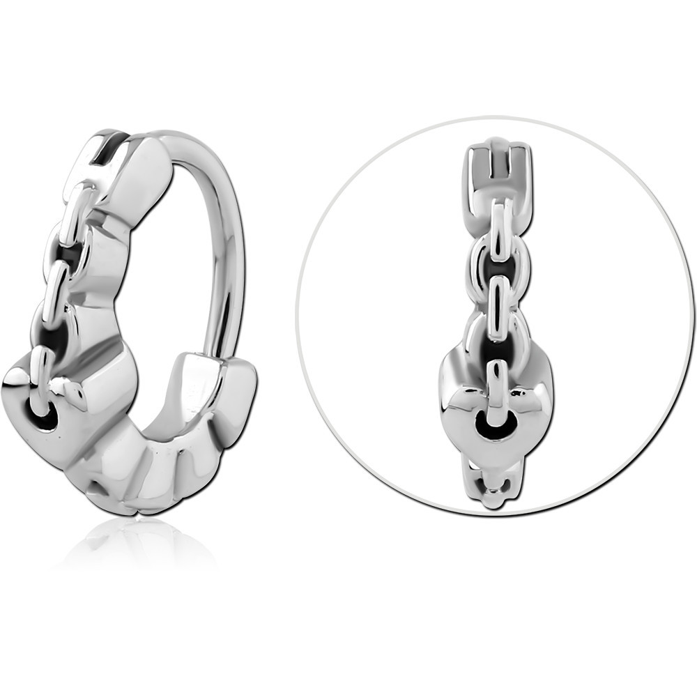 SURGICAL STEEL NOSE CLCKER RING