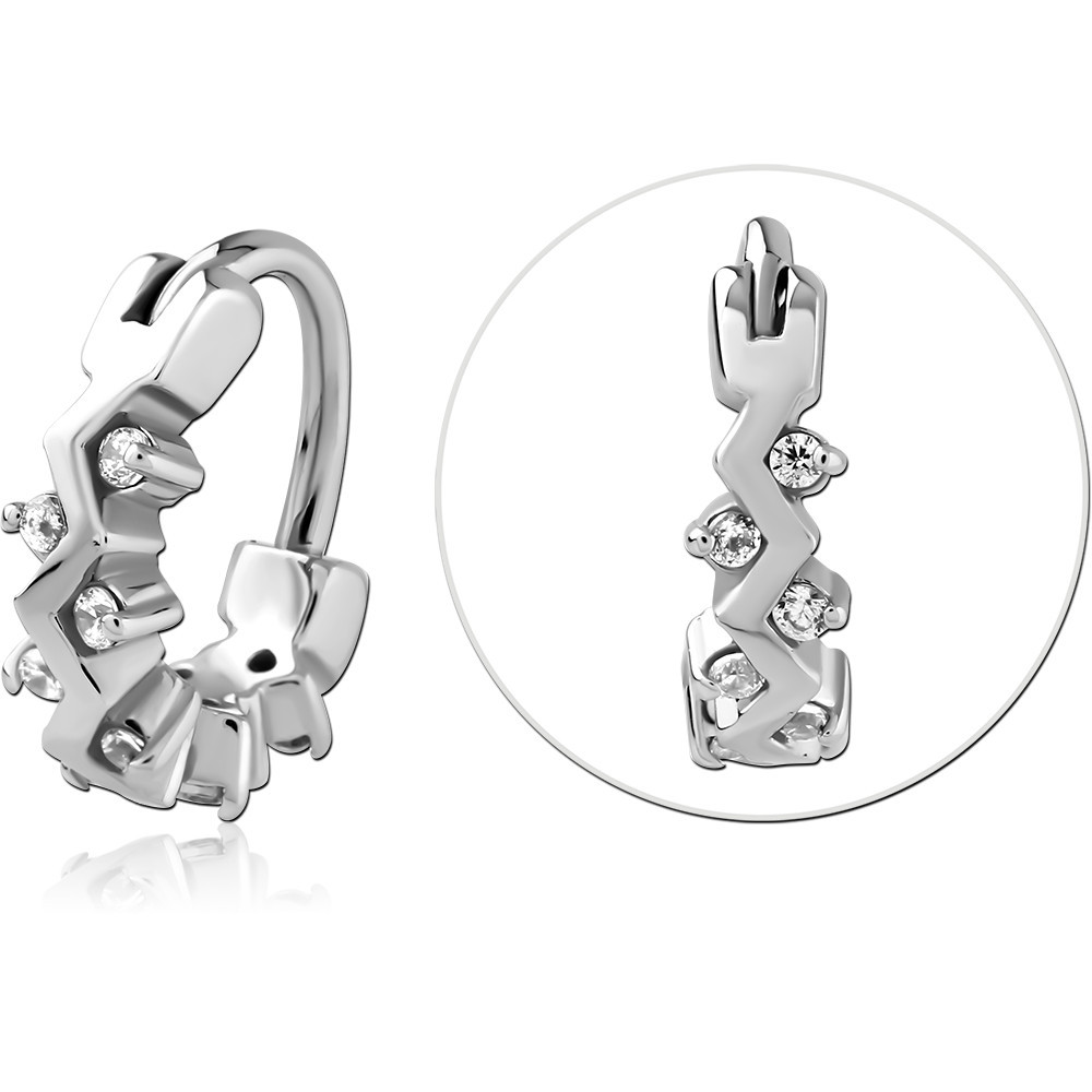 SURGICAL STEEL JEWELED NOSE RING CLICKER