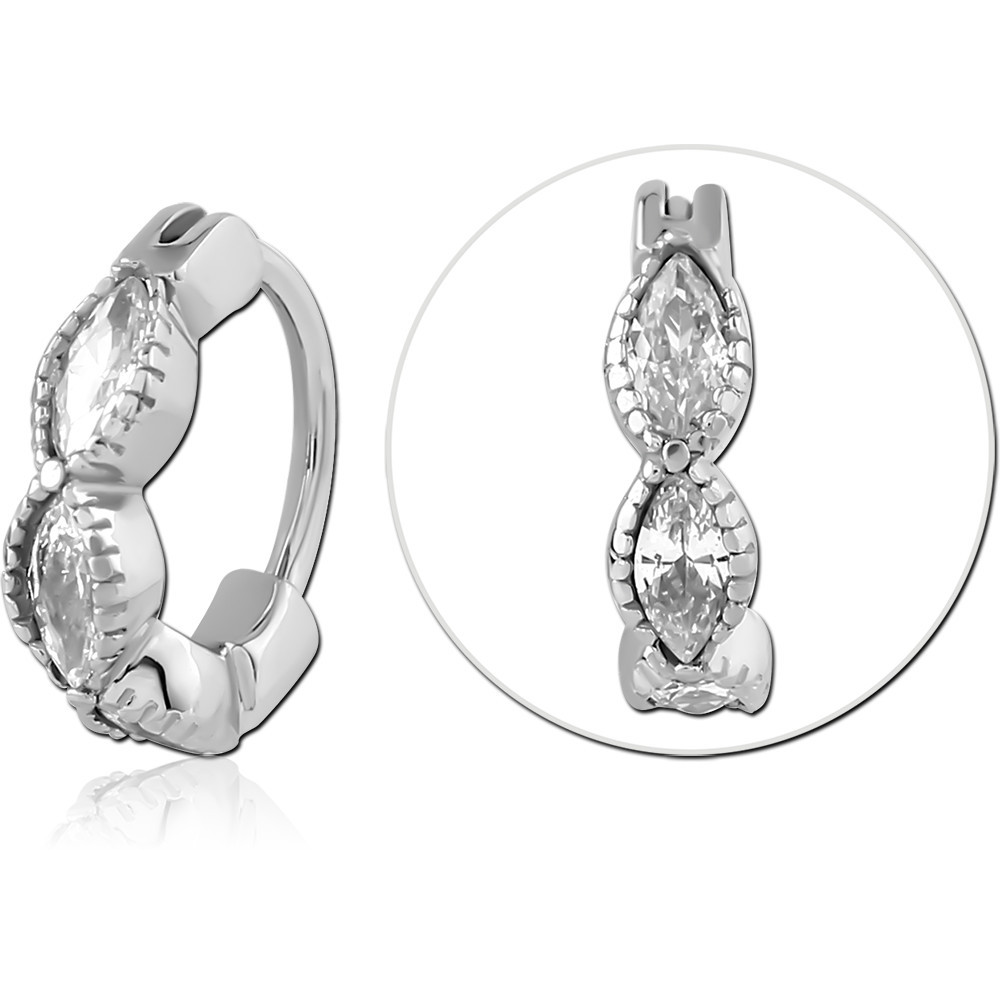 SURGICAL STEEL JEWELLED NOSE RING CLICKER