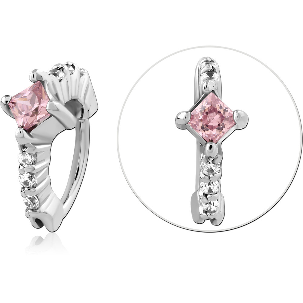 SURGICAL STEEL JEWELLED NOSE RING CLICKER