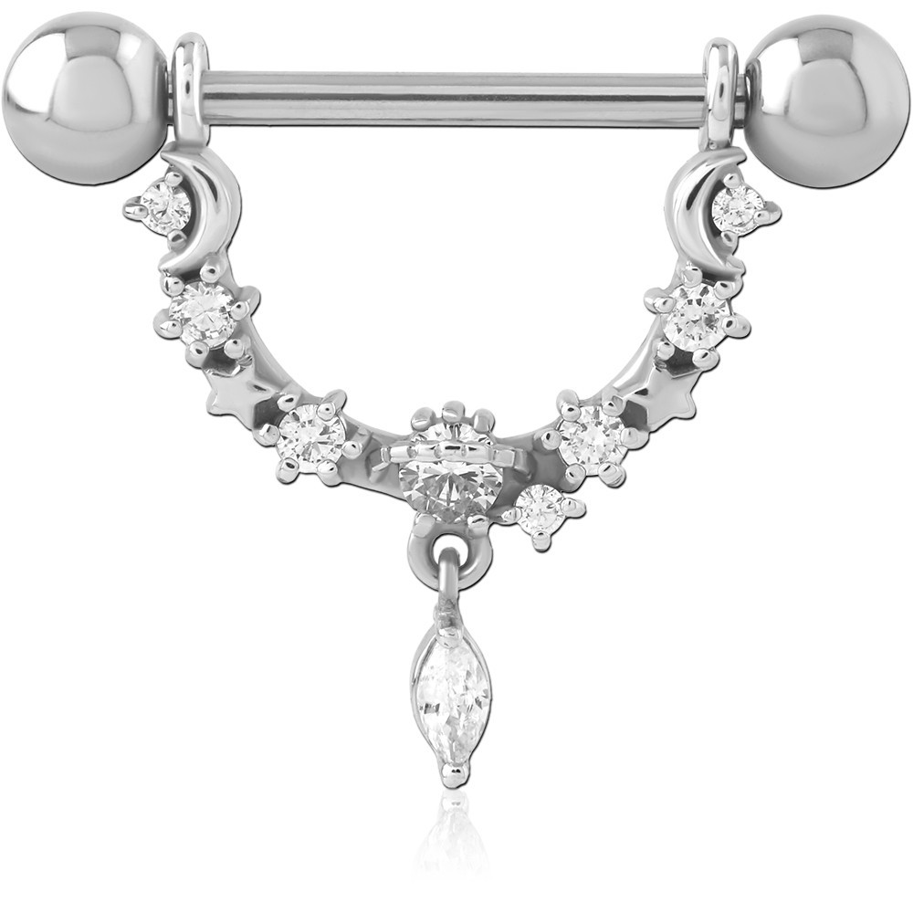 SURGICAL STEEL JEWELLED NIPPLE SHIELD