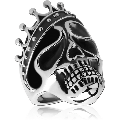 SURGICAL STEEL RING - SKULL WITH CROWN
