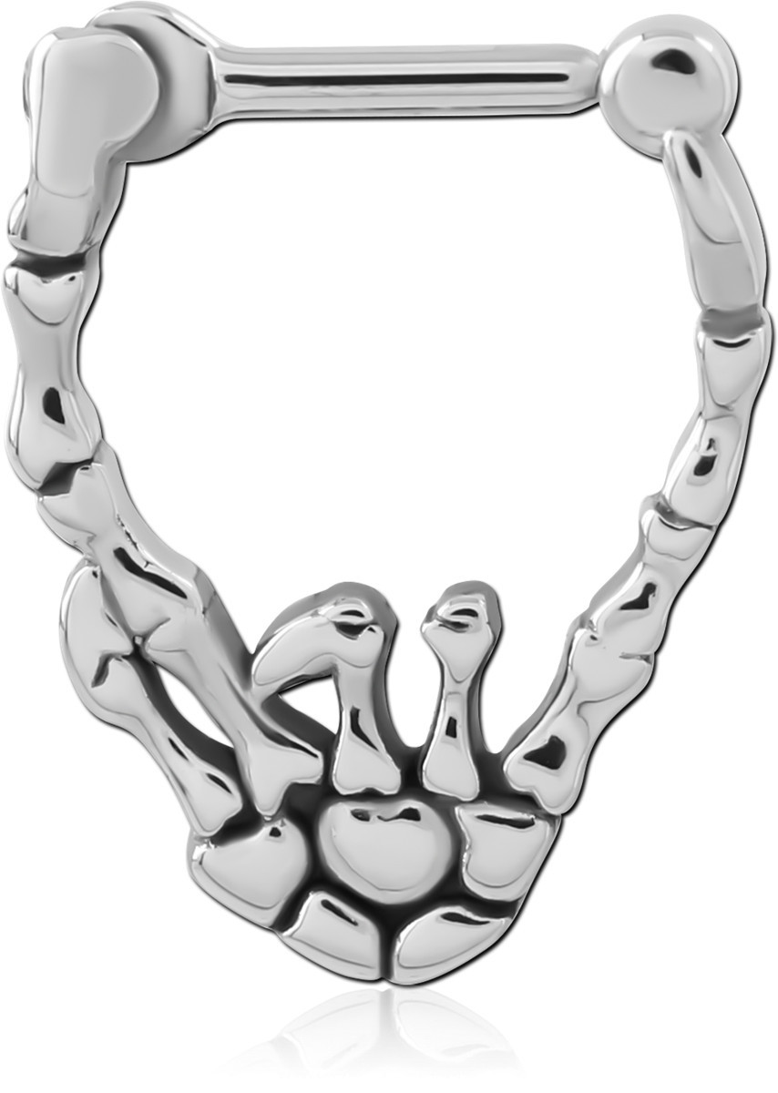 SURGICAL STEEL HINGED SEPTUM CLICKER