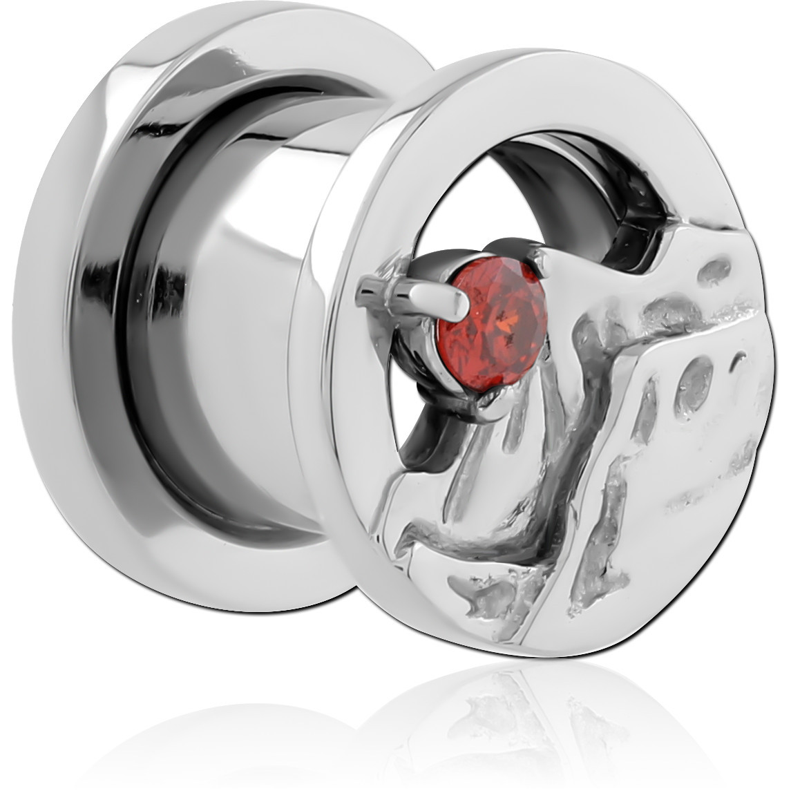 STAINLESS STEEL THREADED TUNNEL WITH SURGICAL STEEL TOP