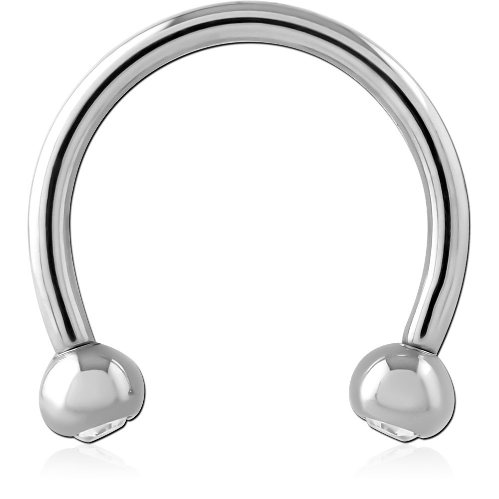 TITANIUM INTERNALLY THREADED MICRO CIRCULAR BARBELL WITH TITANIUM JEWELLED MICRO BALL