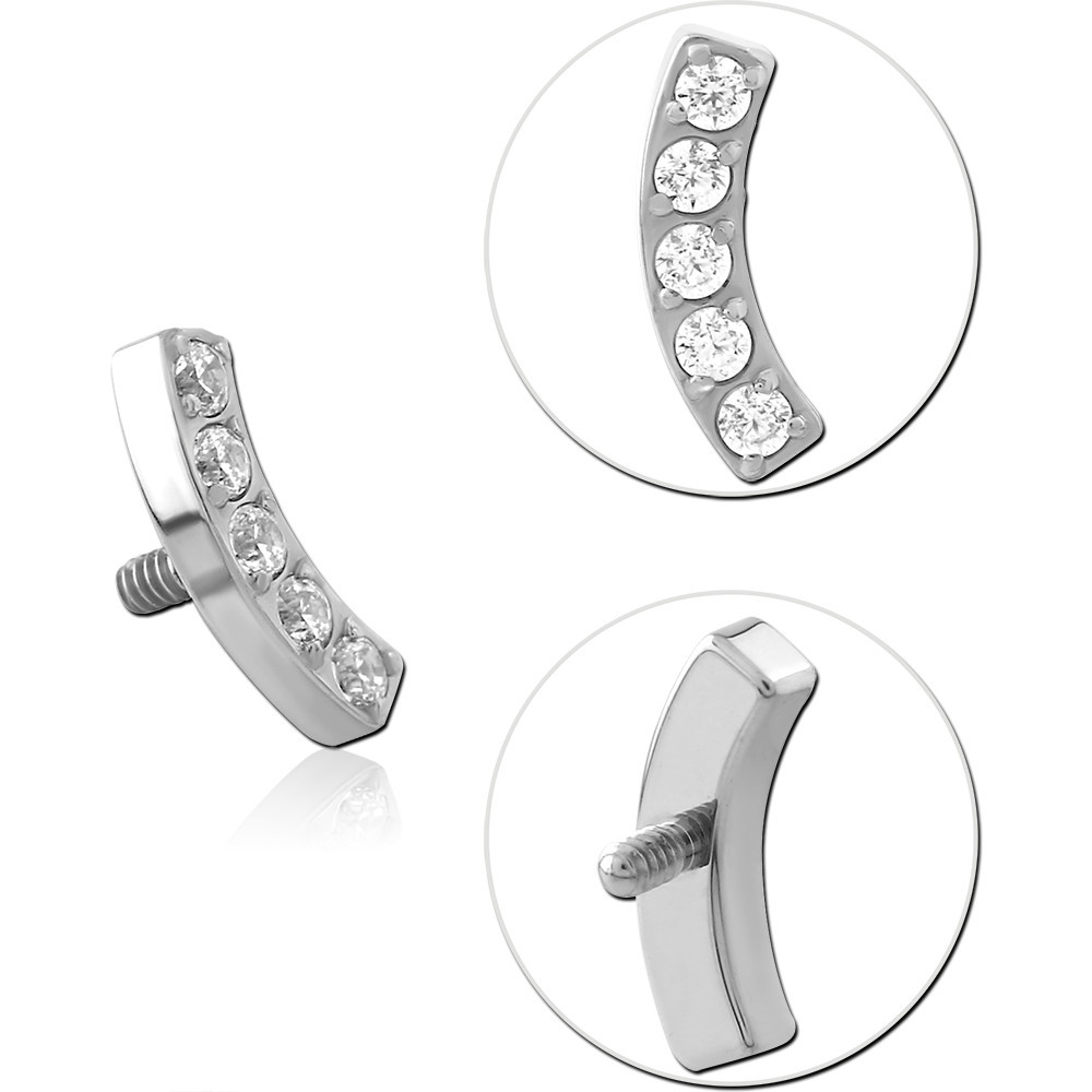 TITANIUM JEWELED MICRO ATTACHMENT FOR 1.2MM INTERNALLY THREADED PINS-CURVED BAR