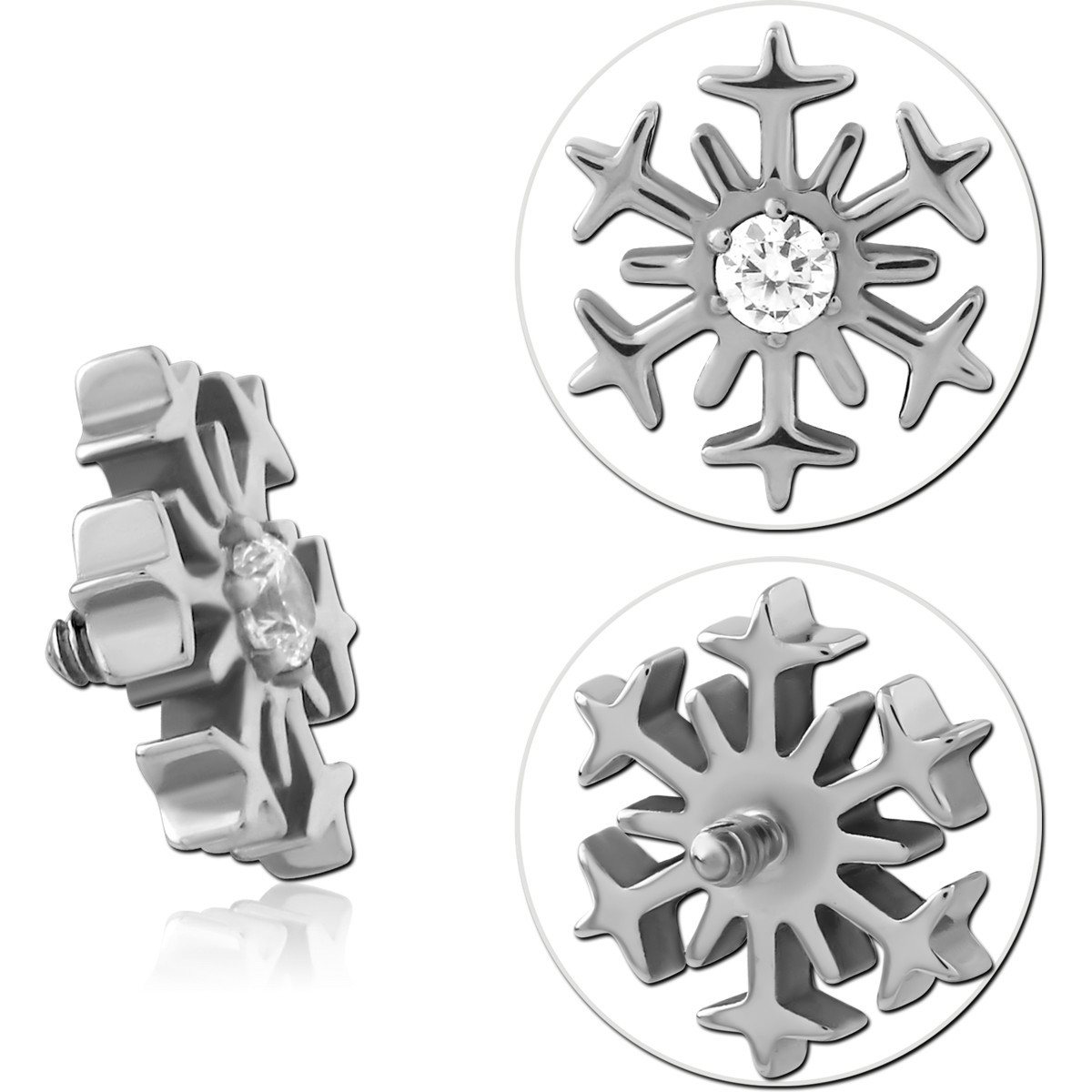 TITANIUM JEWELED MICRO ATTACHMENT FOR 1.2MM INTERNALLY THREADED PINS-SNOWFLAKE