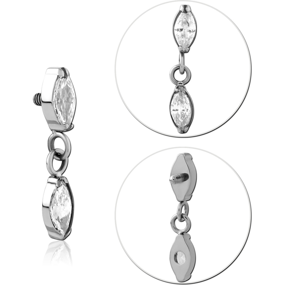 TITANIUM JEWELLED MICRO ATTACHMENT FOR 1.2MM INTERNALLY THREADED PINS