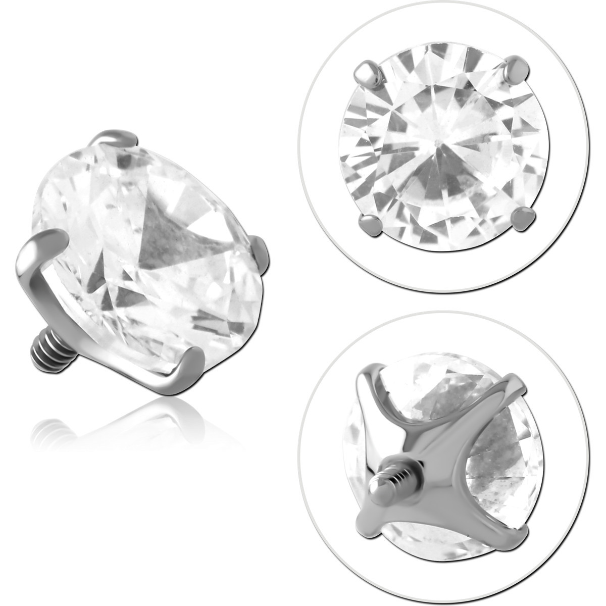 TITANIUM MICRO JEWELED ATTACHMENT FOR 1.2MM INTERNALLY THREADED PINS